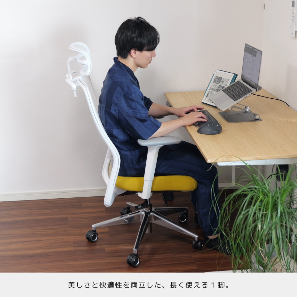 シースルーチェア （肘付き・ヘッドレスト ハンガー付き）アルミベース