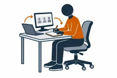 マルチワーク対応型の姿勢を示すイラスト